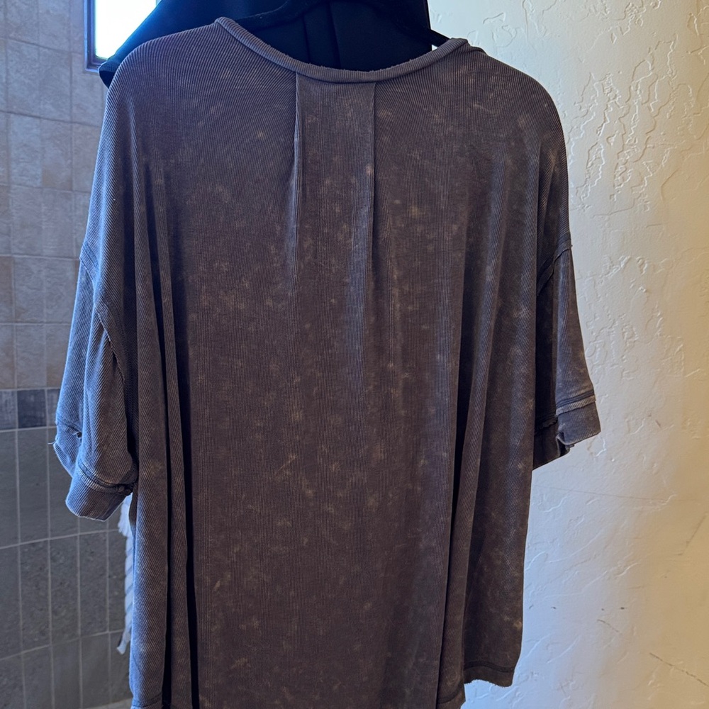 Time Flies Round Hem Top -
Gray - L Women's Casual Oversized Top - Picture 6 of 7